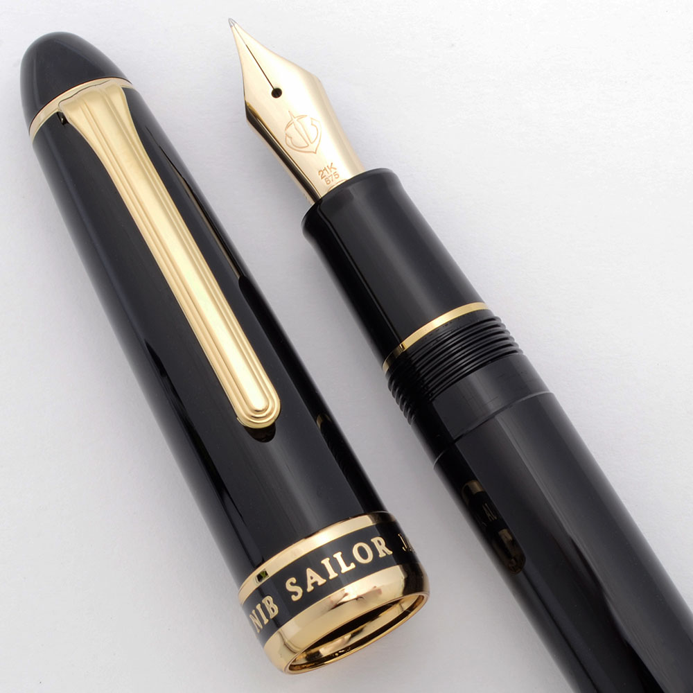 Sailor Special Nib Fountain Pen 1911L Size, Black w Gold Trim